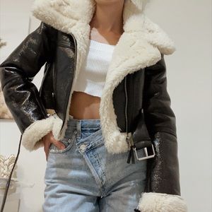 UO classic Sherpa lined aviator jacket